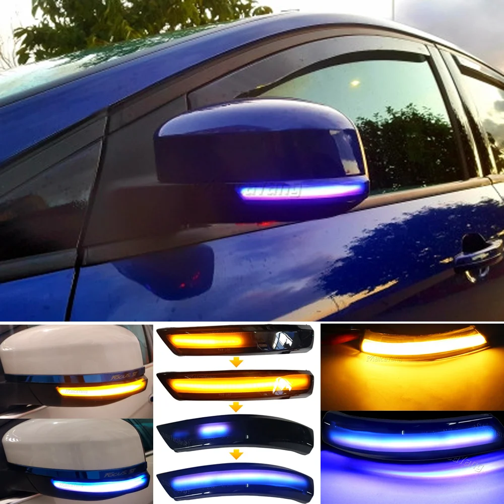 

Для Ford Focus 2 MK2 Focus 3 MK3 3,5 для Mondeo MK4 светодиодный динамический сигнал поворота боковой зеркальный индикатор последовательная лампа указателя ...
