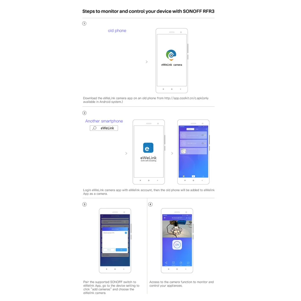 SONOFF RFR3 DIY Wifi Пульт дистанционного управления, умный RF переключатель, работает с Alexa/Google Home Assistant, умный дом, автоматизация, таймер