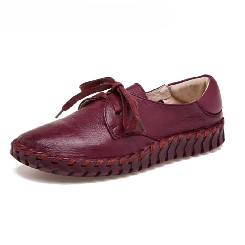 Women's Shoes Made of Genuine leather Large size 4.5-9 Slip-on Flat shoes women Damping Non-slip 2020 News | Обувь