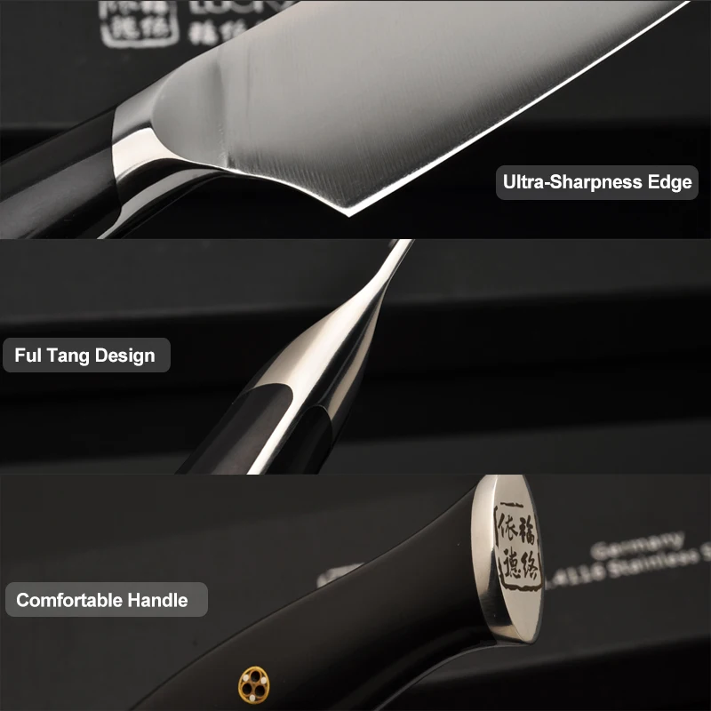 Нож шеф-повара Gyuto, кухонный, Германия 1,4116, нержавеющая сталь, 8 дюймов, Кливер, филе рыбы, нож для мяса, слайсер, инструмент для измельчения, инструмент для приготовления пищи 34