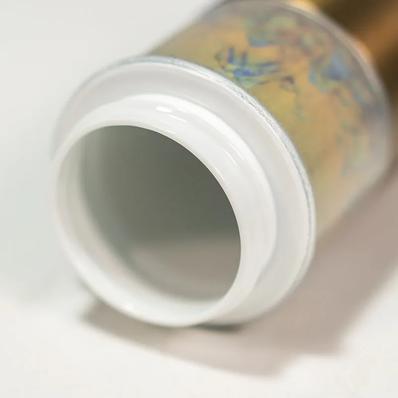 

Water Bottle Thermal Mug Jade Porcelain Jiangshan Cup Chinese Style Gift Thermo Coffee Tea Milk Travel Cups Green Hill And Water