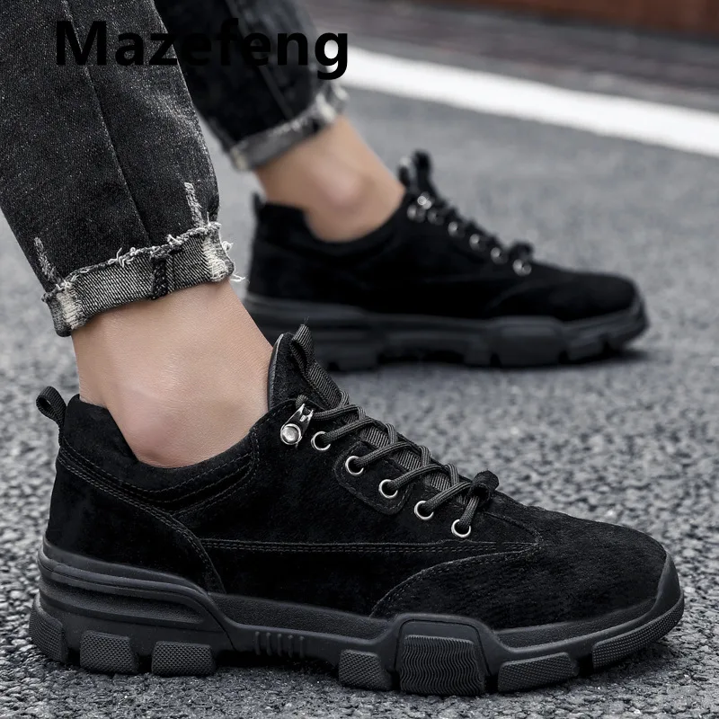 

Ботинки Mazefeng, мужские демисезонные ботинки в британском стиле для инструментов, мужская кожаная обувь с высоким берцем, мужские ботинки бол...