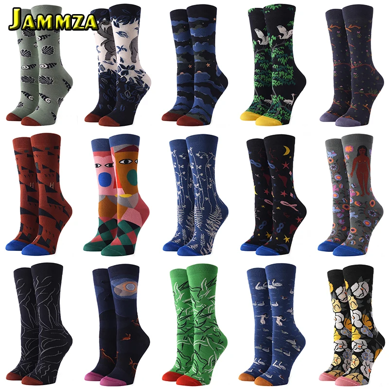 Большой Размеры с цветочным принтом женские носки забавными из мультфильма