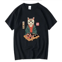 mens high quality t shirts 100 cotton funny sushi cat print short sleeve loose casual o neck men t shirt tee male tshirts tops