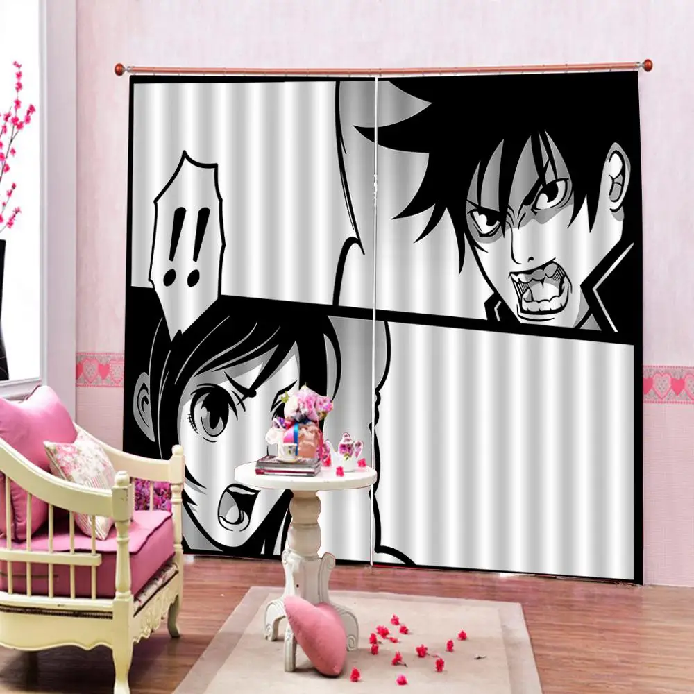 Тканевые затемняющие шторы для гостиной спальни с героями мультфильмов