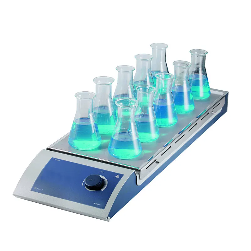 Магнитная мешалка 10-позиционная Рабочая пластина из нержавеющей стали с