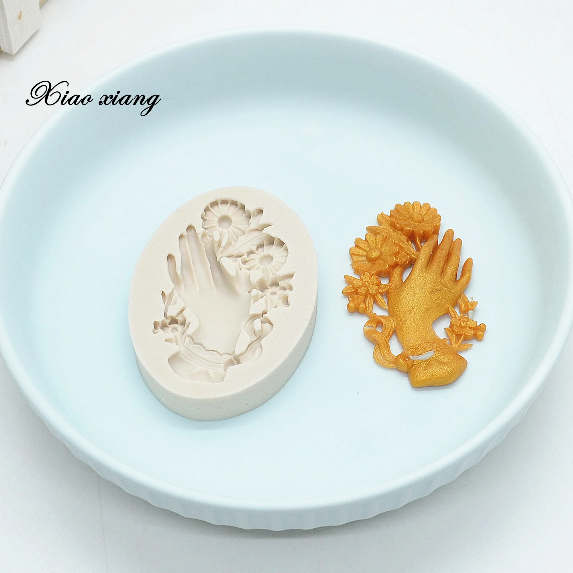 Виктория с цветами силиконовый помадной форма для выпечки конфеты глины