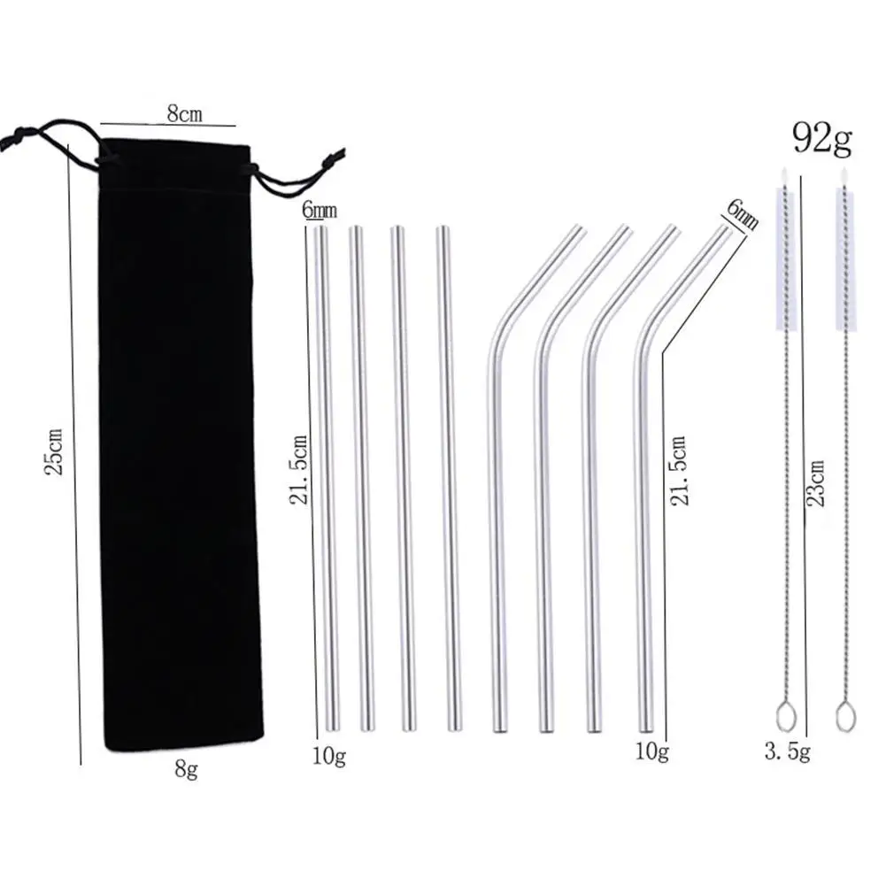 11 шт. набор стальных трубок для коктейлей и напитков | Дом сад