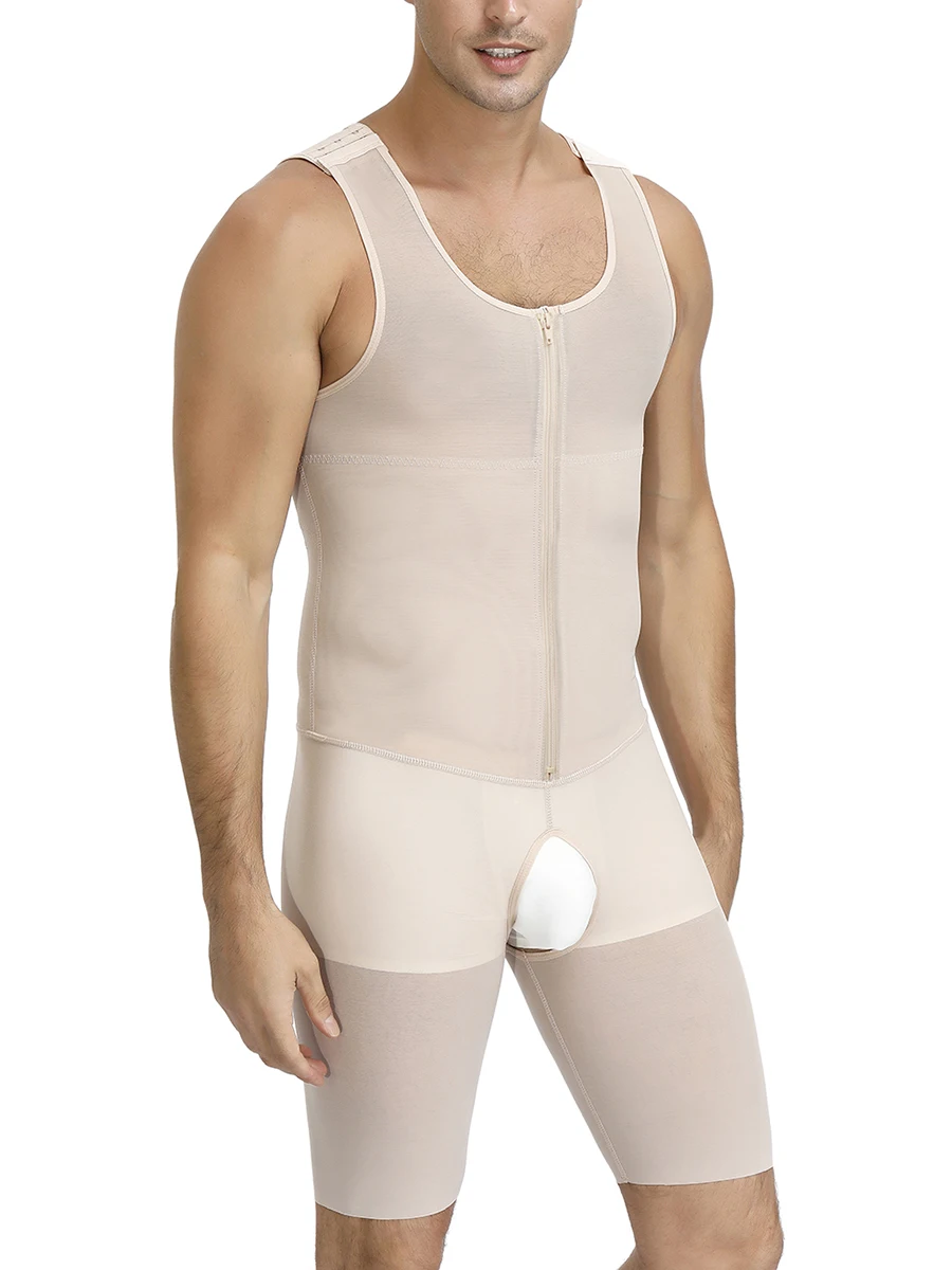 HEXIN мужской утягивающий корсет для тела на молнии и крючках жилет Утягивающее