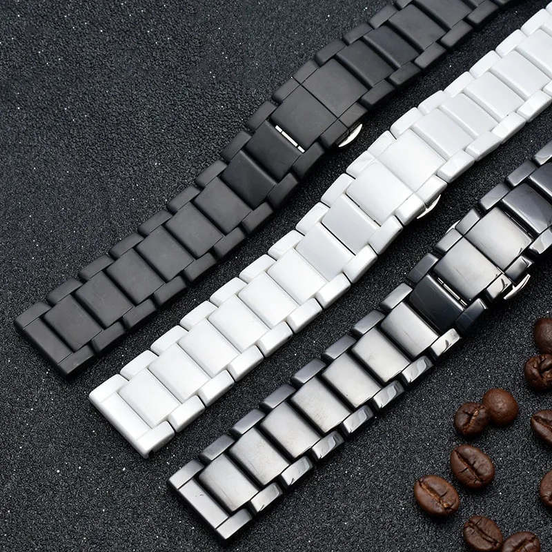 high quality Ceramic watchband for AR1507 AR1508 AR1508 Samsung Galaxy watch S3 gear 46mm watch bracelet straps 22mm