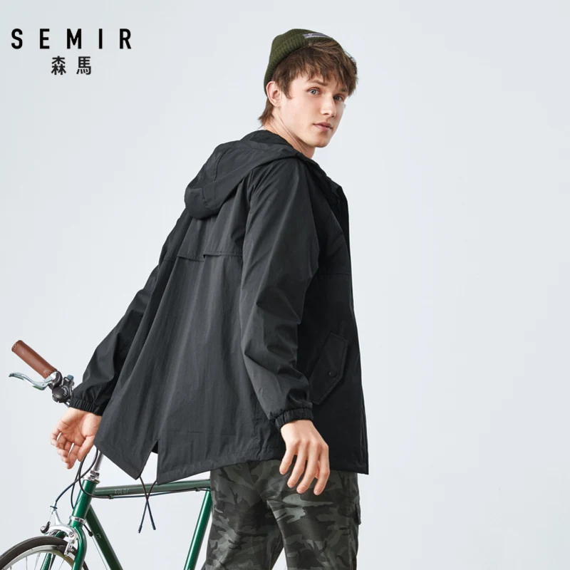 Куртка Semir Мужская демисезонная с капюшоном ветровка в Корейском стиле необычная
