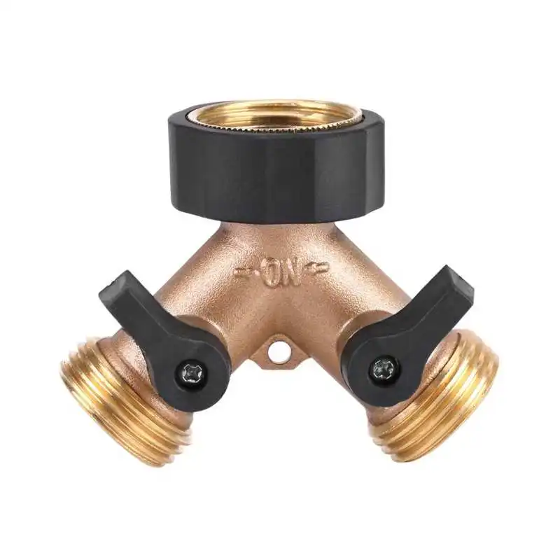 

Hose Pipe Splitter 3/4 Inch Brass Garden Double Pass Ball Valve Splitter Hose Pipe Tap Connectors For Garden Irrigation Adapter