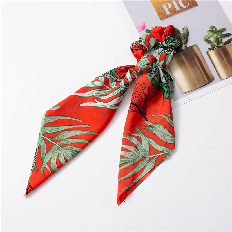 

New Print Hair Scarf Women Hair Rope Bow Elastic Hair Bands For Girls Ponytail Hair Ties Scrunchie Headbands Hair Accessories