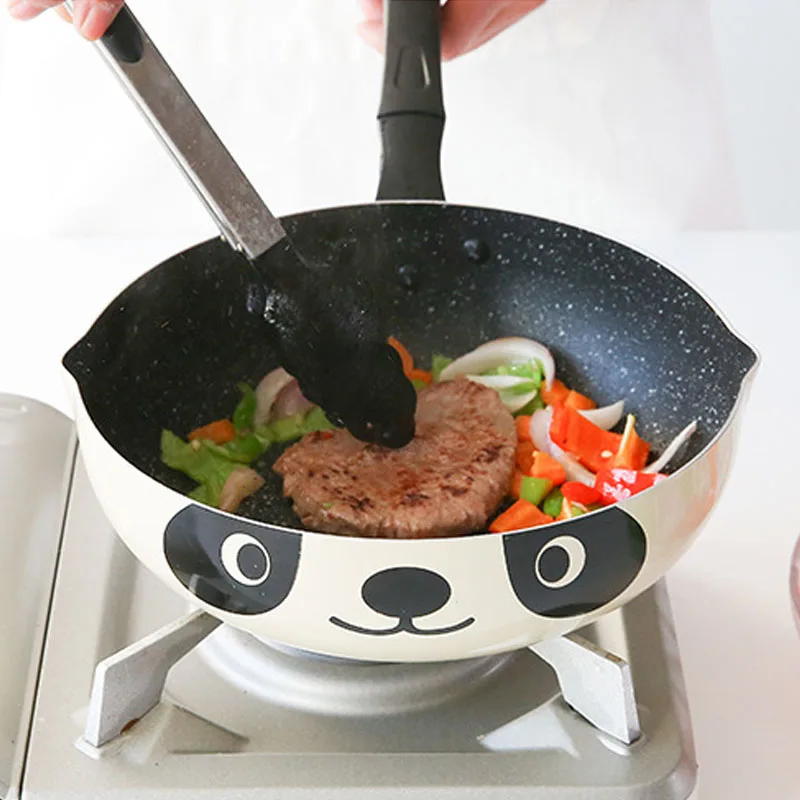 20CM Panda Pot Japanese Style Induction Cooker Universal Frying Pan Non-Stick Aluminum Stone | Дом и сад