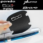 Защитная Наклейка на дверную ручку автомобиля из углеродного волокна для Fiat 500 500X 500L Punto Bravo Panda Tipo, 4 шт.