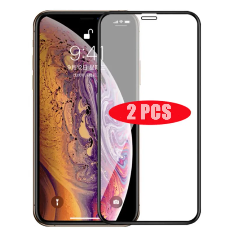

2Pcs Tempered Glass for iPhone 11 pro xs Max xr x 12 Pro Screen Protectors on iPhone 7 6 6s 8 Plus Safety Full Cover Glass Film