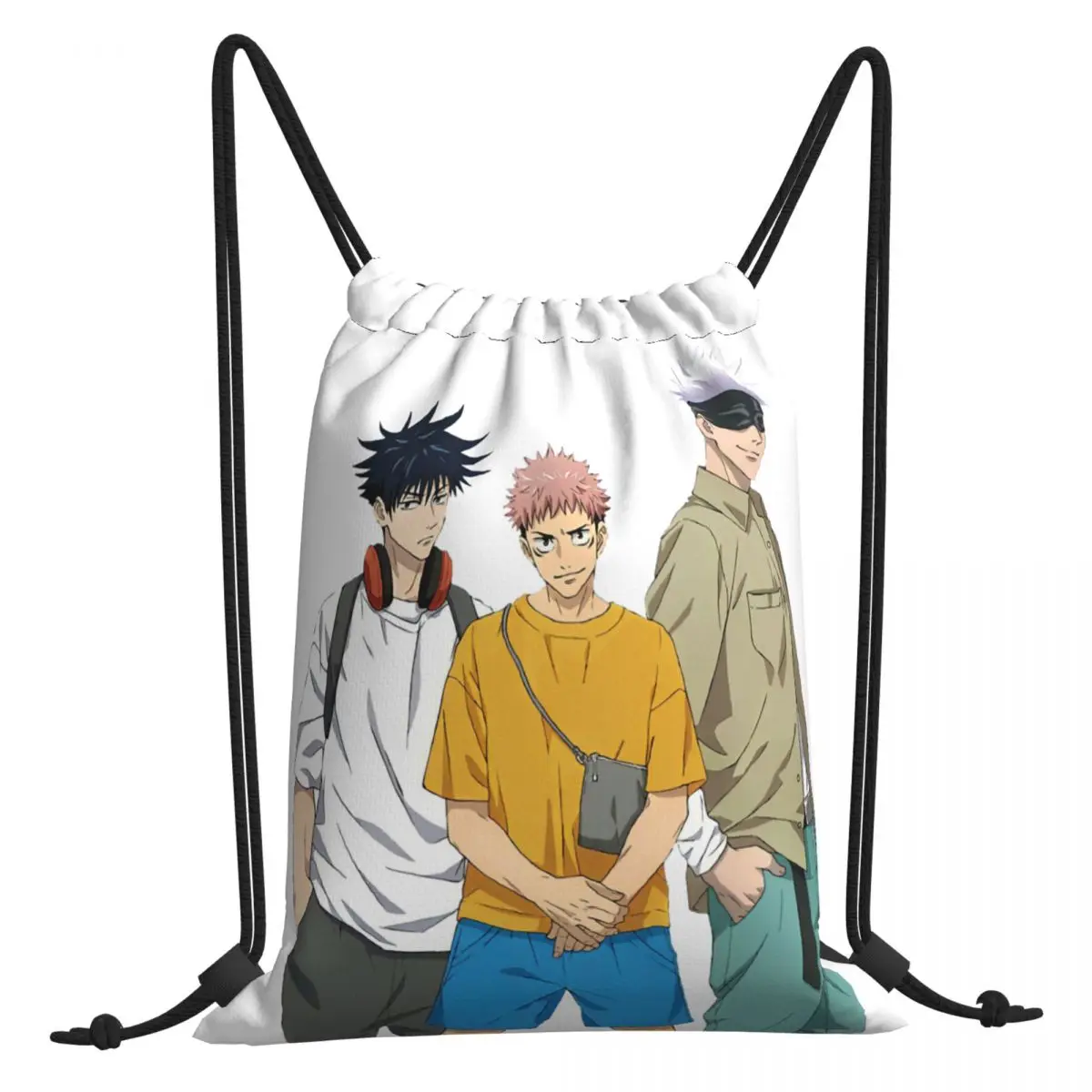 

Ending Jujutsu Kaisen Anime Kawaii Drawstring Bags Shopping Shoe Clothes Storage Multi-function Teen Portable Rucksack Pouch