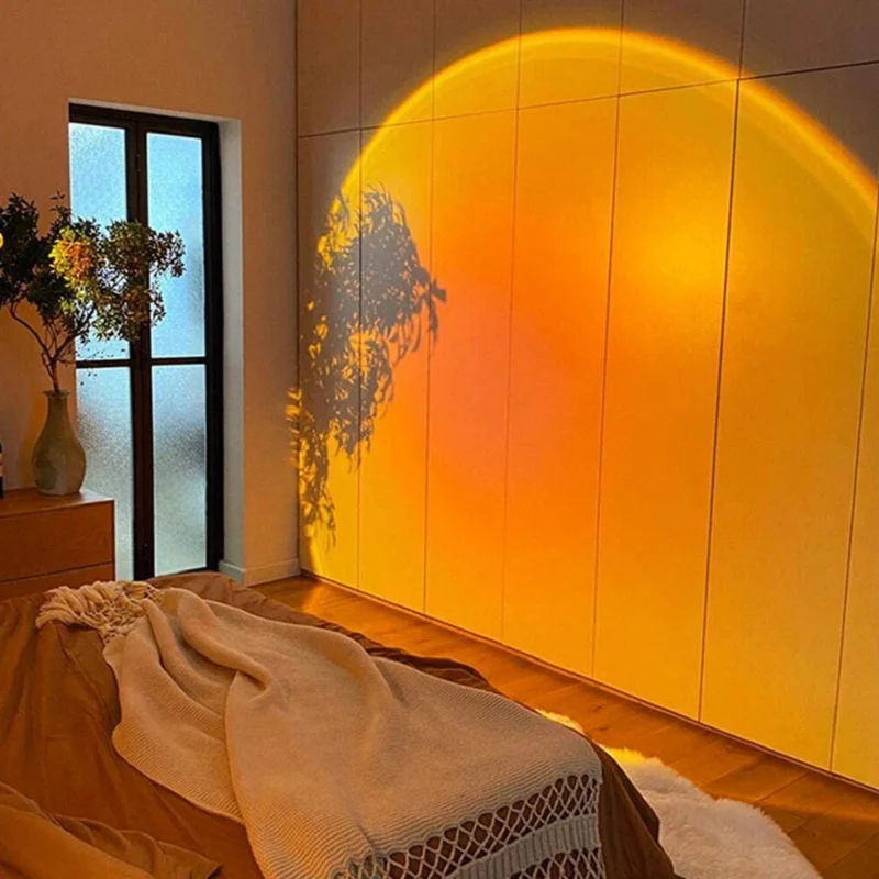 

Rainbow Sunset Red Projector Led Night Light Sun Projection Desk Lamp for Bedroom Bar Coffee Store Wall Decoration Lighting