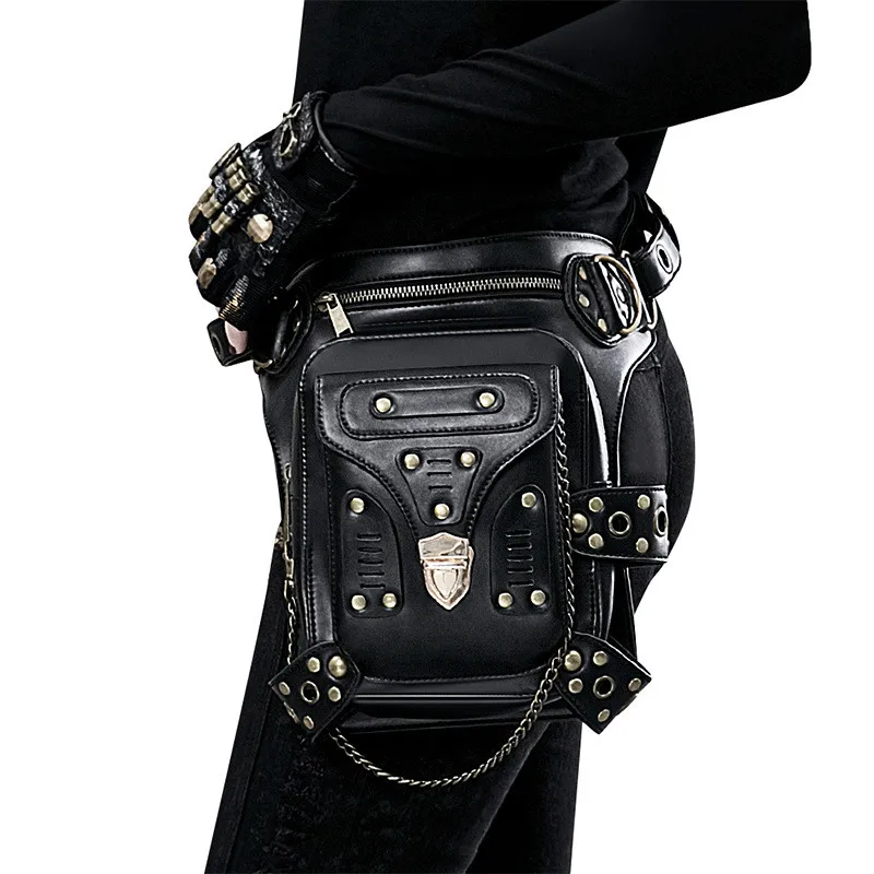 

Women Waist Bag Female Fanny Pack Belt Bags Small Leg Bag Steampunk Bags Gothic Messenger Bag Hip Hop Bum Pack Fashion Purse D03