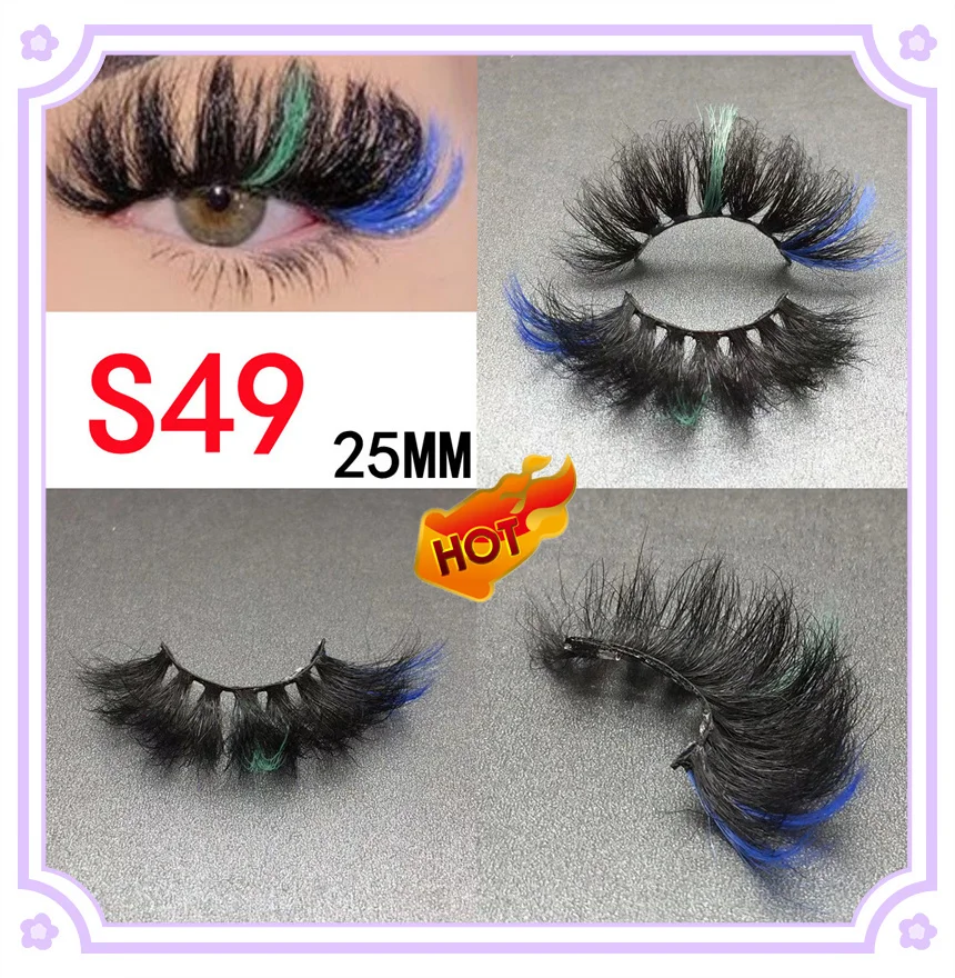 

3D mink fake lashes wholesale natural brown false eyelashes makeup Mink Thick Long ombre mix colored lashes extension supplies