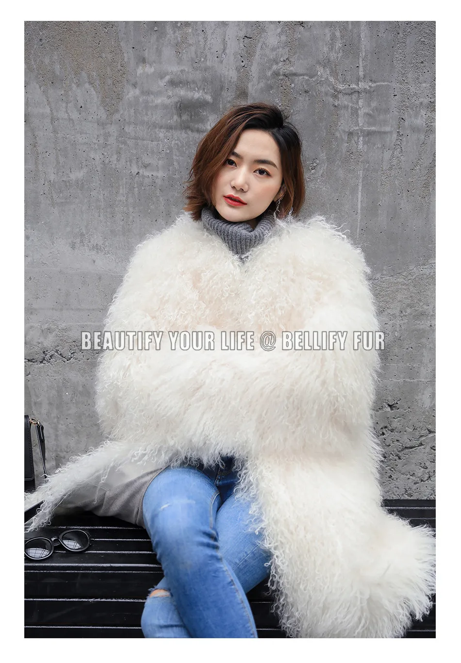 

RUssian Style Fashion alluring lady X-long real lamb fur trench coats outerwear Customzied color size real fur coats