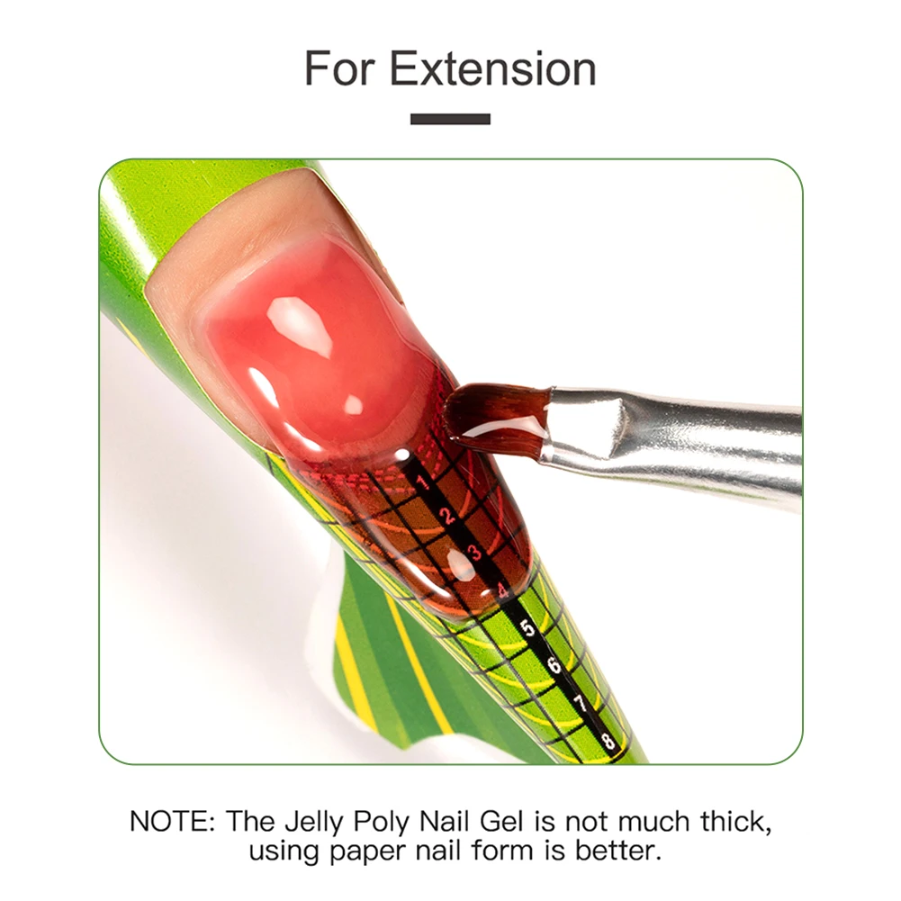 

Jelly Extension Gel Flexible Transparent Nail Glaze Set Nail Art Ice Penetration Glass Nail Extension Glue 15ML Transparent