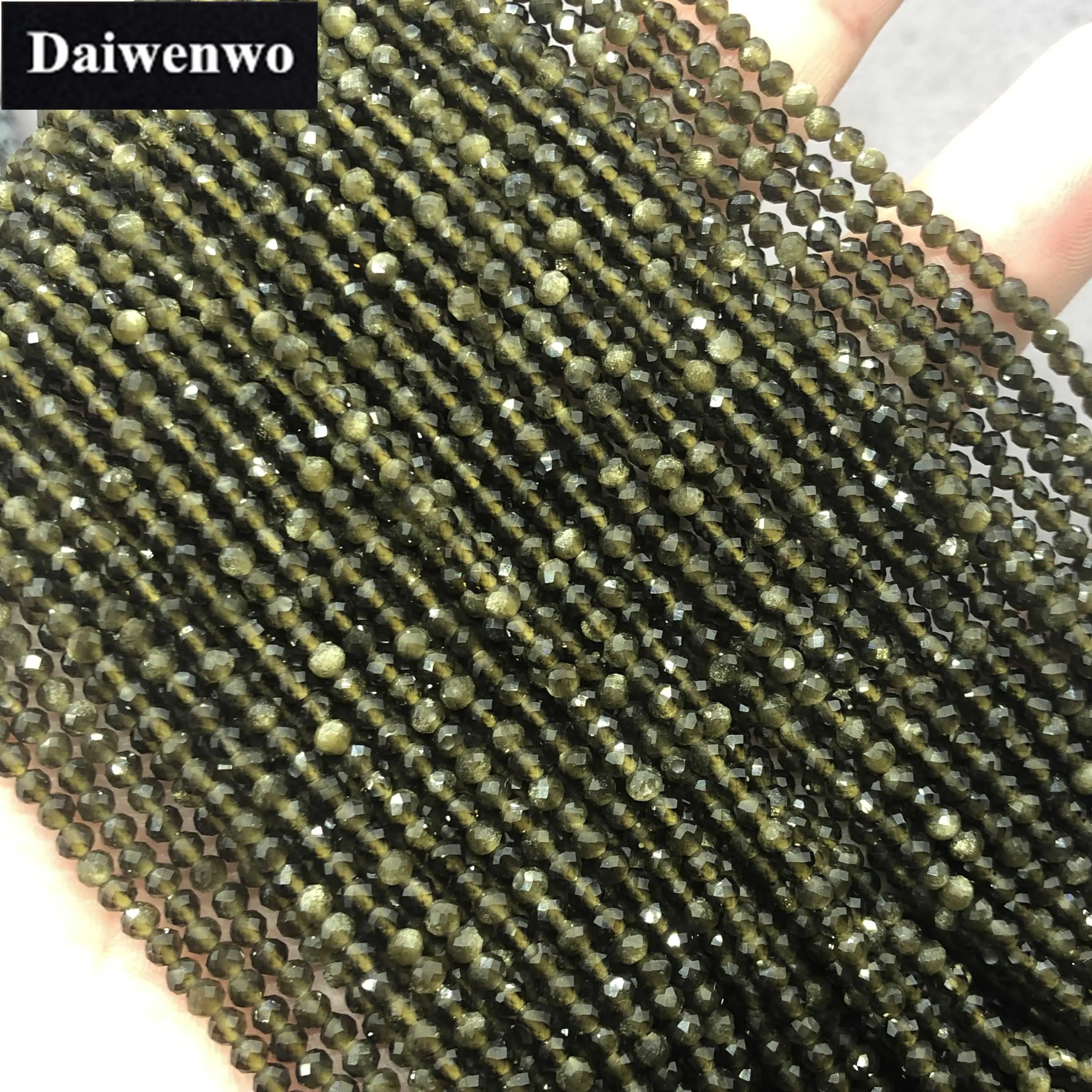 Золотистый обсидиан 2/3/4 мм маленькая фотоблестящая огранка сделай сам - купить по