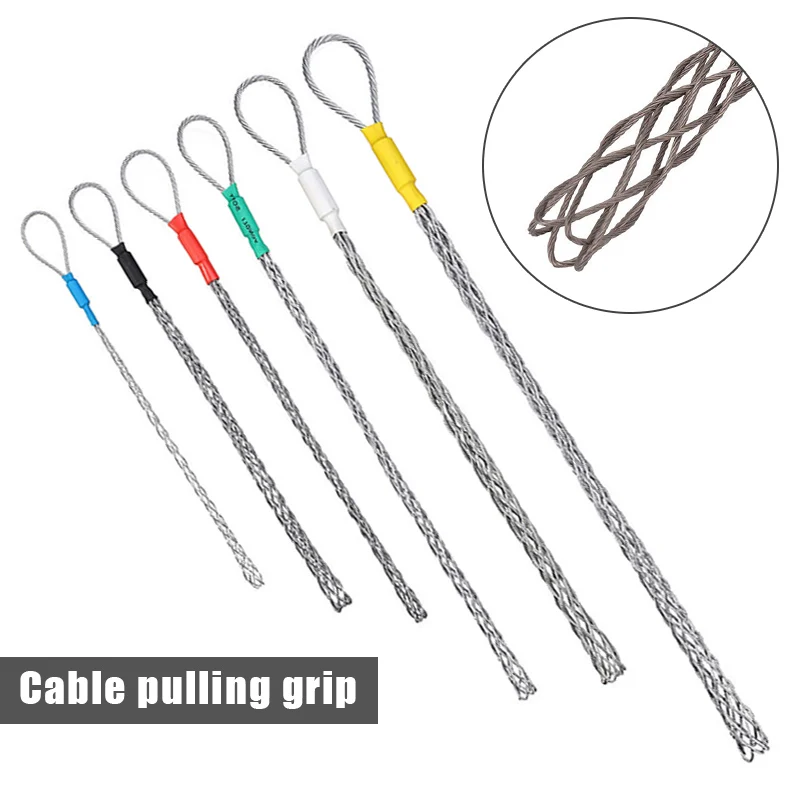 1pc Cable Pulling Socks Galvanized Cable Pulling Wire Socks Mesh Puller Tools Accessories For 4-25mm
