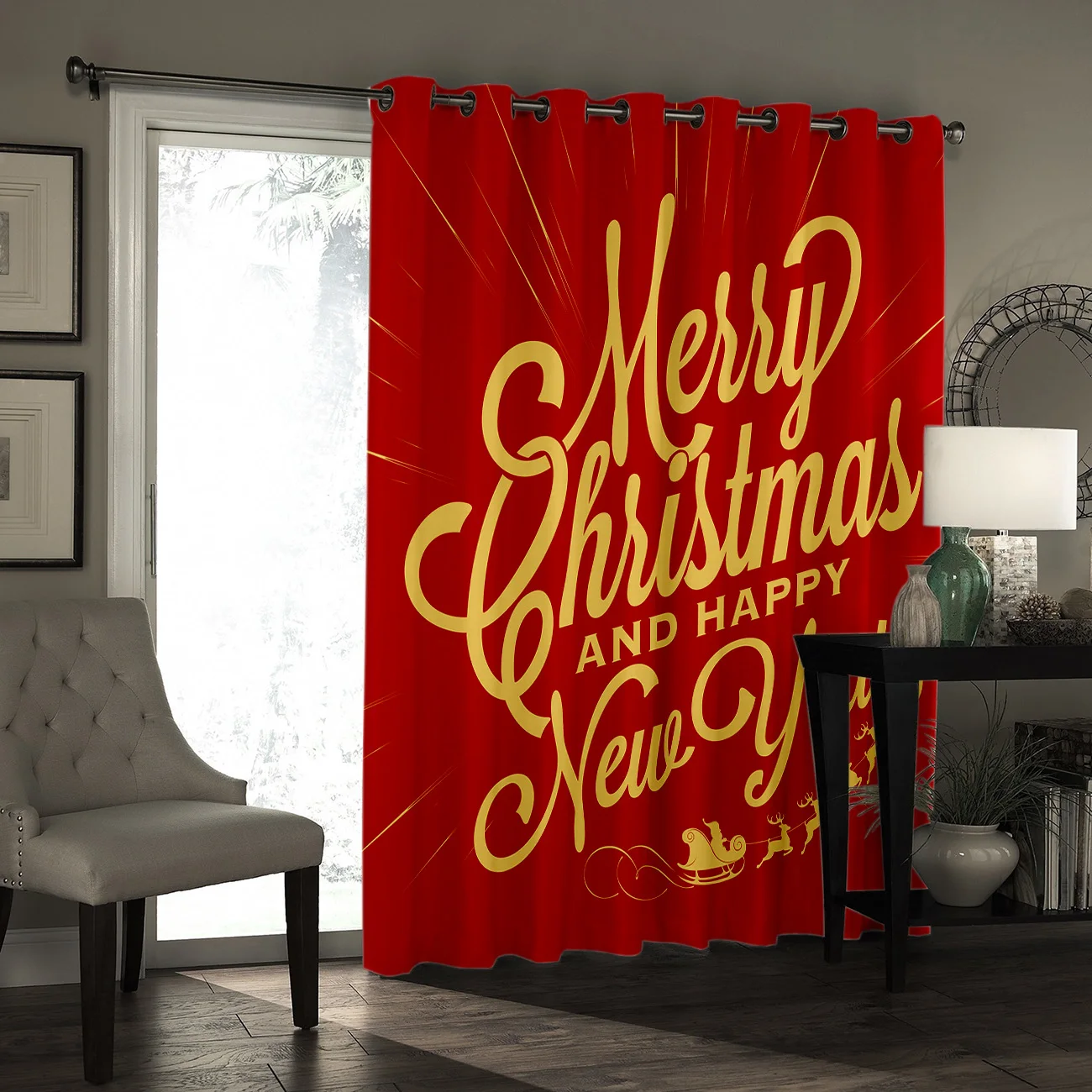 Merry Christmas оконные занавески подзор для ванной комнаты кухонные домашние тканевые
