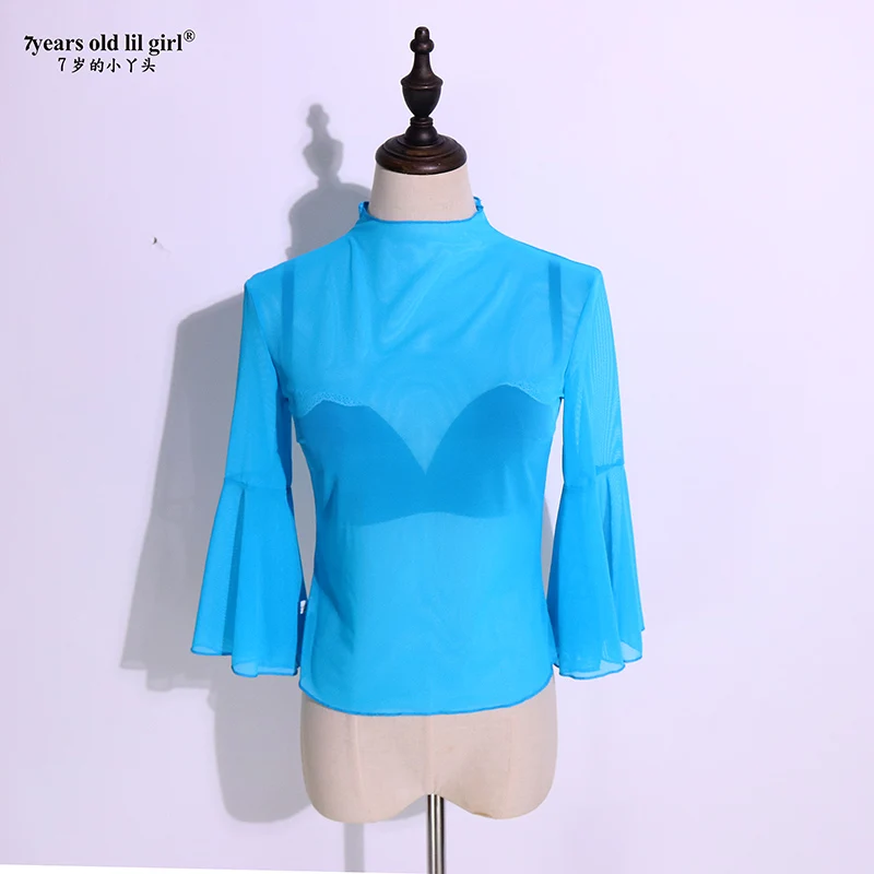 

Dance Dress Ballet Selling Long Sleeve Autumn Winter German Water Yarn Extension Collar TopCUK12