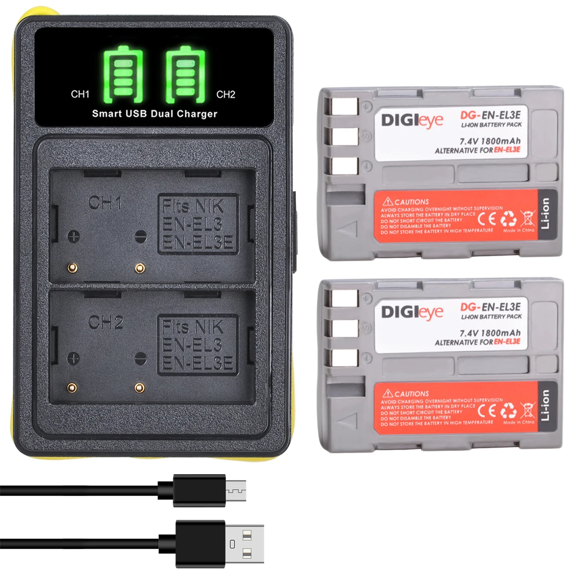 Аккумулятор для фотоаппарата 4x1800 мА · ч с ЖК-дисплеем и USB-зарядным устройством