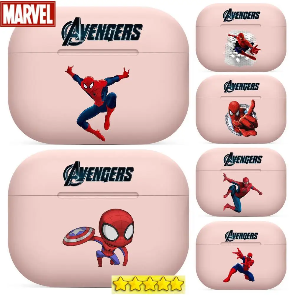 

Spider-Man Marvel For Airpods 1 2 pro case Protective Bluetooth Wireless Earphone Cover For Air Pods case air pod cases Pink cut
