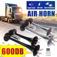 600db car horn super loud 12v24v dual trumpet air horn compressor for car truck boat train horn hooter for auto sound signal