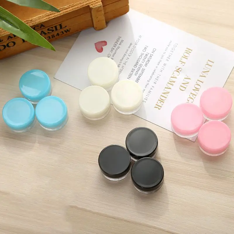 Пластиковый пустый кремовый Фотофон 5 г маленькая круглая коробка для хранения с