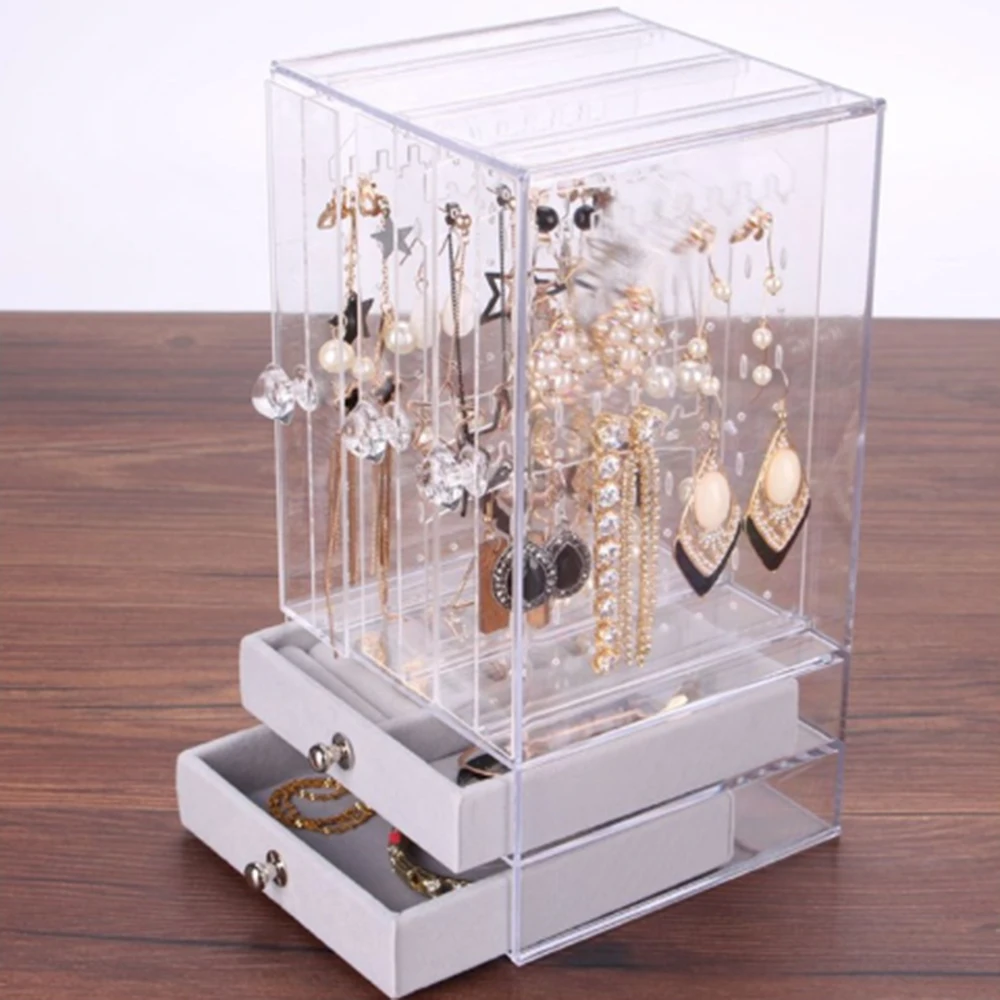 

1 pcs Dustproof Jewelry Storage Box Earrings Display Storage Drawers Drawer Organizer