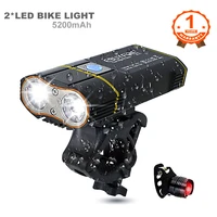 6000lm bicycle light 2x xml l2 led bike light with usb rechargeable battery cycling front light handlebar mount