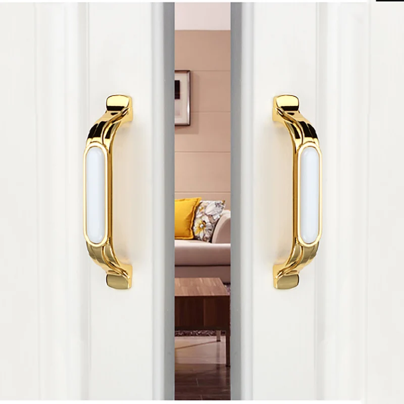 

European White Ceramic Cabinet Handles Zinc Alloy European Cabinet Pulls Drawer Knobs Wardrobe Handle Hardware Furniture Handle