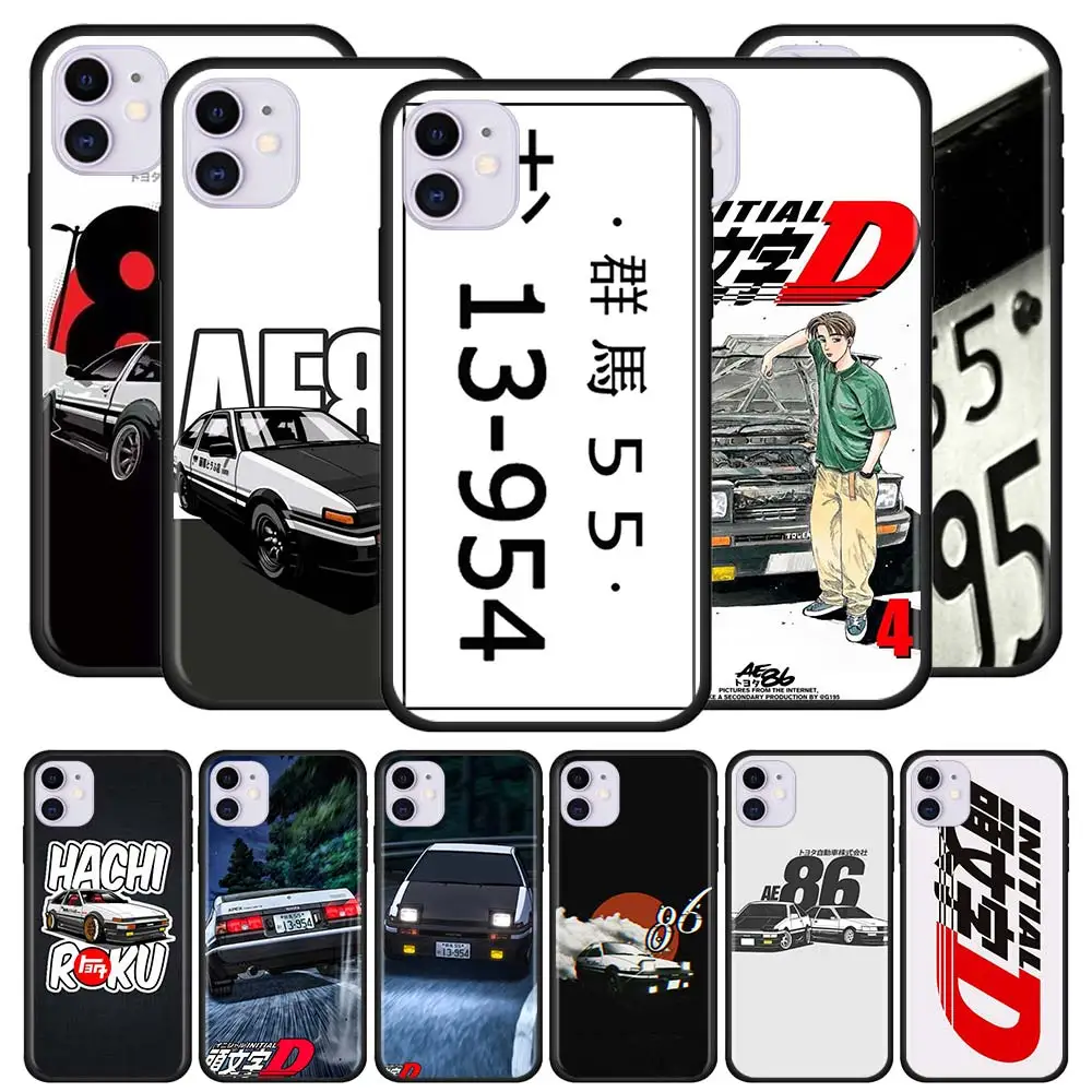 

Soft Case for iPhone 11 12 Pro Max Mini XR 7 8 Plus X SE 2020 XS 6 6S 5 5S Shockproof Phone Cover Shell INITIAL D Super Car AE86