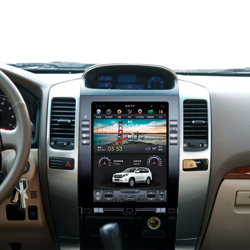 

128GB Tesla Style Android for Toyota Prado 120 2002+ Multimedia Car Radio Player Auto GPS Navigation Stereo DSP Carplay 4G SIM