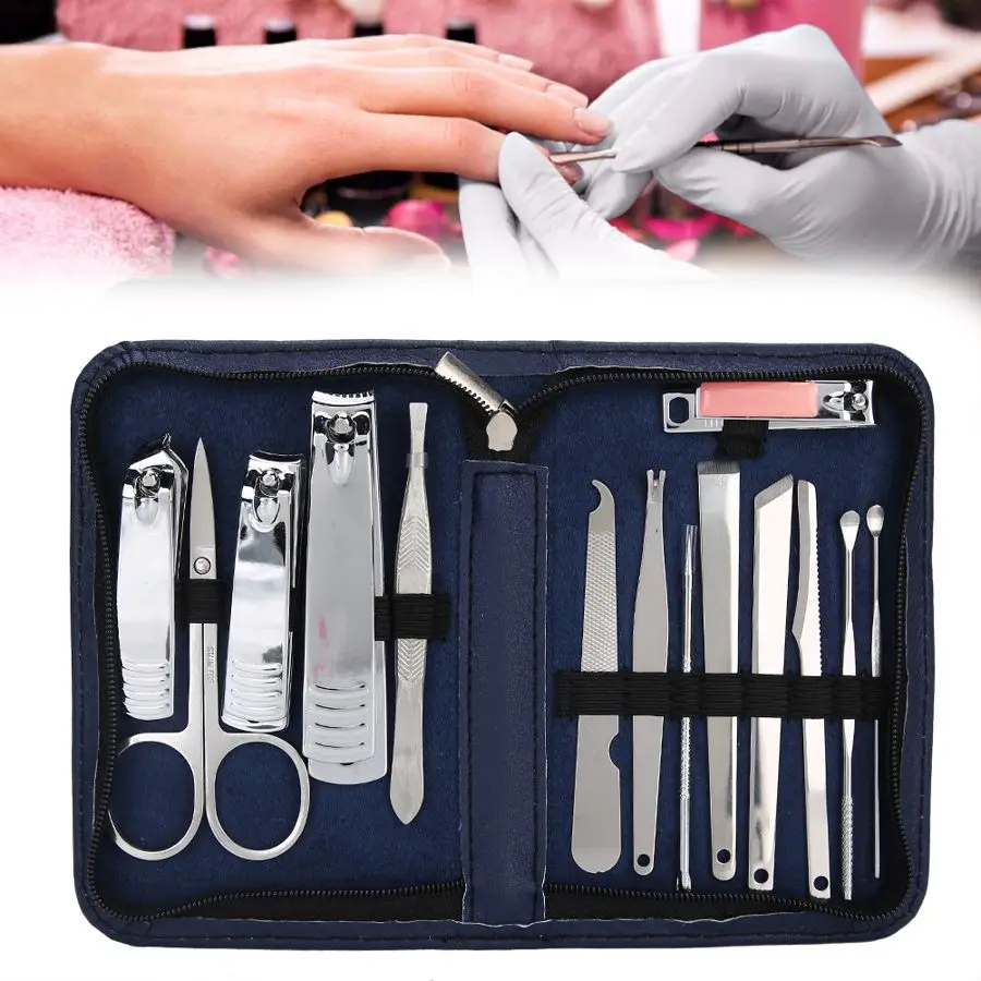 14 шт. машинка для стрижки ногтей набор ножниц бровей из нержавеющей стали