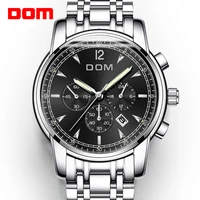 dom watches men luxury brand chronograph men sports watches waterproof steel luminous quartz mens watch relogio m 75d 1mpe
