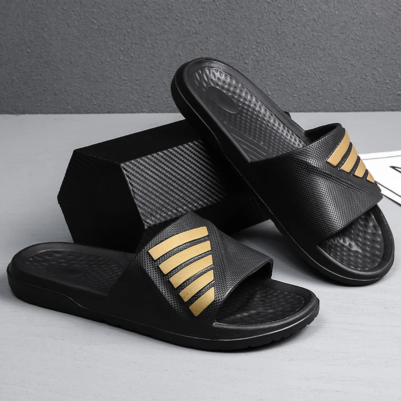 

Men Adult Slippers Black External Wear Sandy Beach Non-slip Sandals Summer Designer Sell Well Leisure Flip Flop Flat Men Shoes