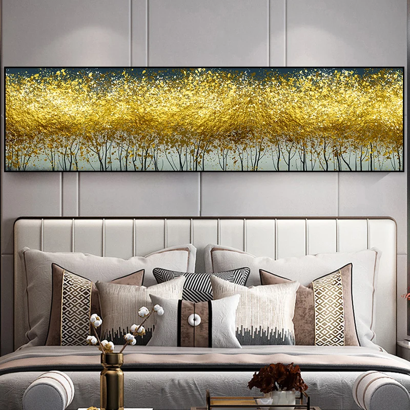 

Modern Gold Leaves Tree Forest Wall Art Canvas Paintings Poster Pictures Print for Living Room Bedroom Interior Home Decoration