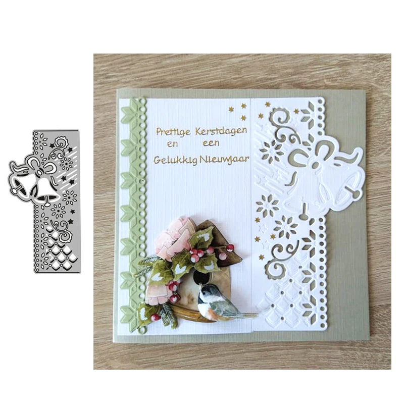 

Christmas Bell Lace Cutting Dies New Dies Scrapbooking Mold Cut DIY Handmade Tools Craft Decoration Metal Cutting Dies New 2021