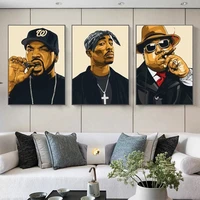 hip hop singer rapper portrait canvas painting posters and prints wall art for living room home decoration painting