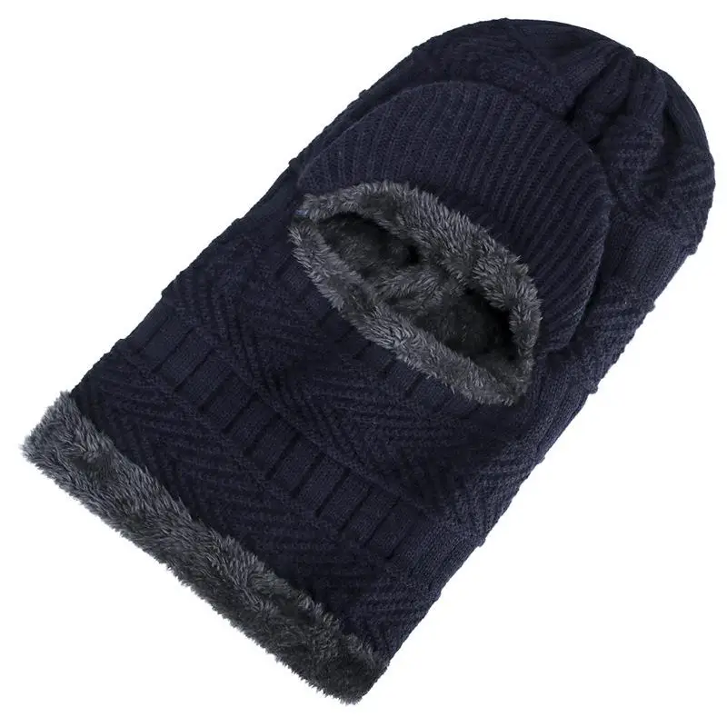 COKK Skullies Beanies, мужская вязаная шапка, мужская шапка плюс Gorras Bonnet, теплые толстые зимние головные уборы для мужчин и женщин, бини, эластичная шапка - Цвет: Blue