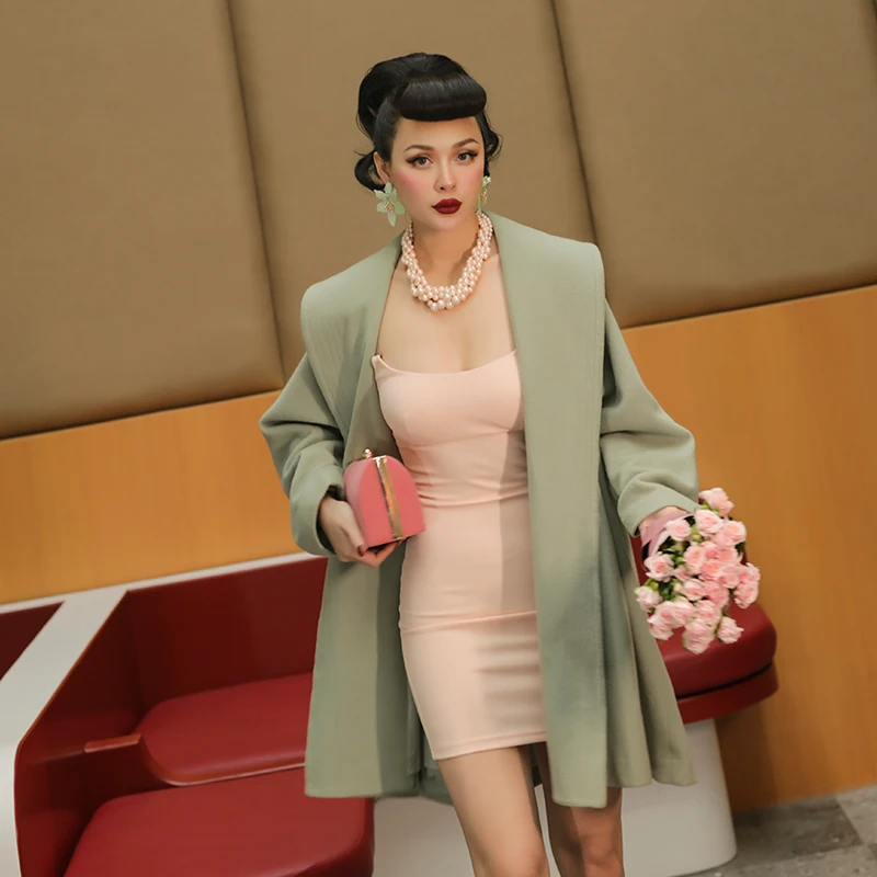 LE PALAIS Винтаж 2019 F/W оригинальный винтажный светильник зеленый имитация кашемира