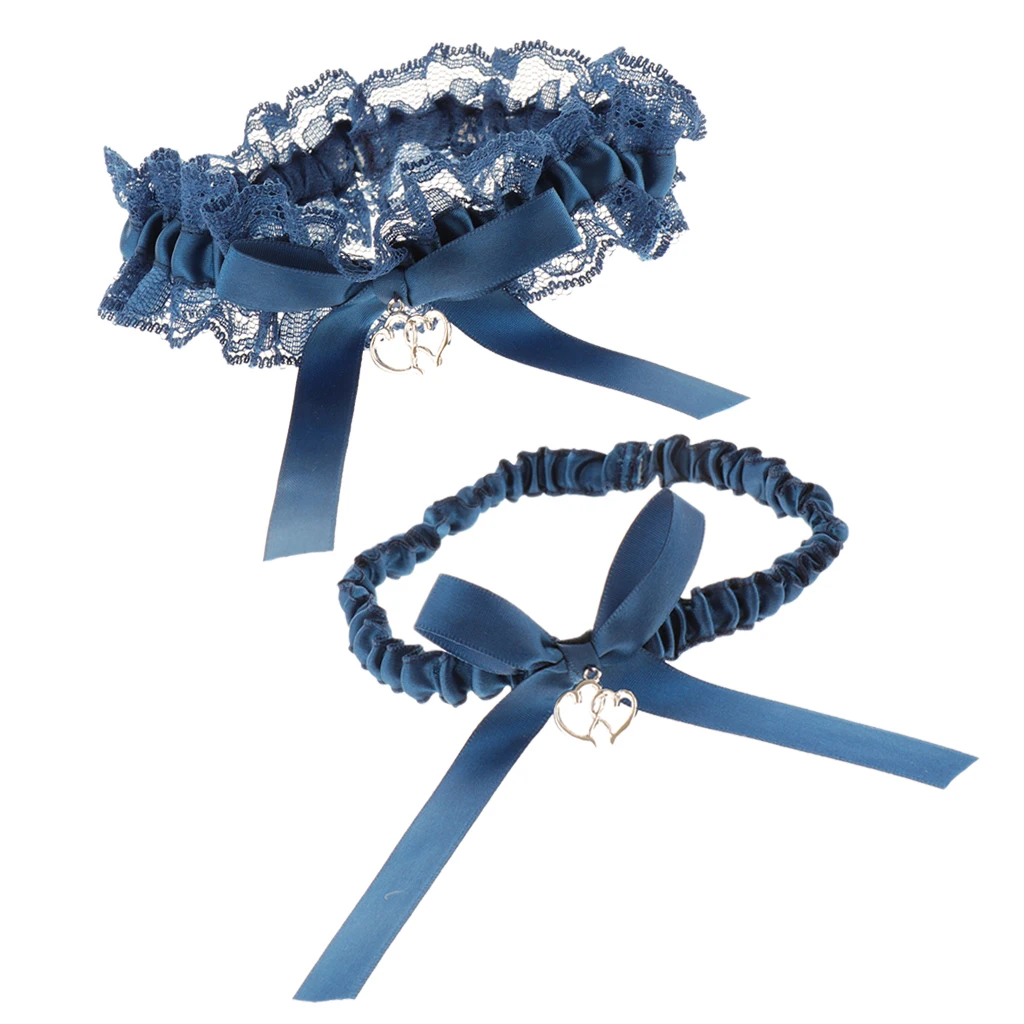 Комплект из 2 элегантных свадебных подвесок с бантом и сердцем для невесты