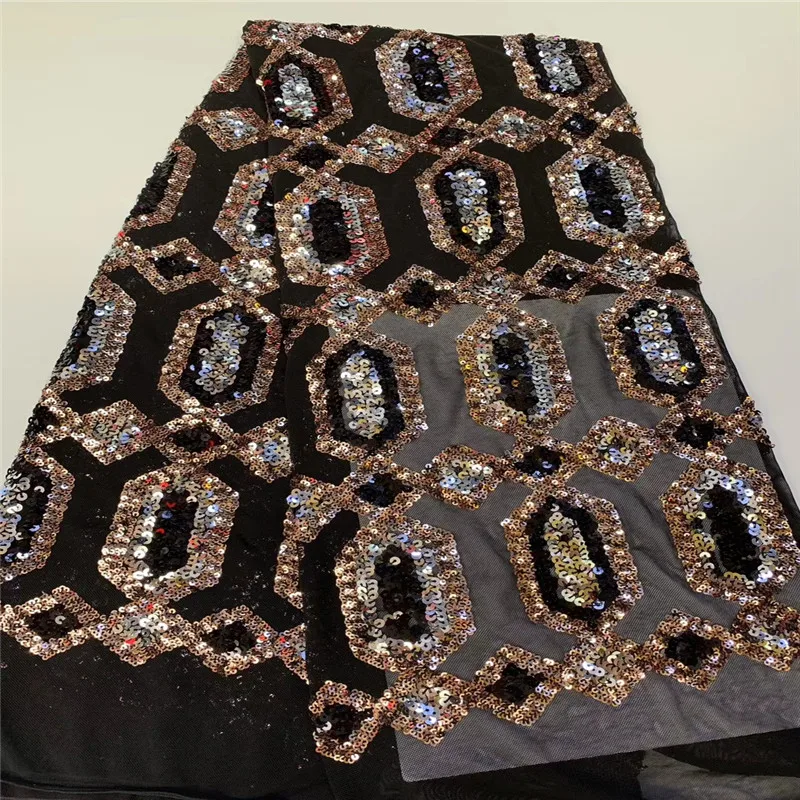 

NaXiu Nigerian French Net Lace Fabric Sequins Lace Fabric High Quality African Wedding For African Lace Magerial