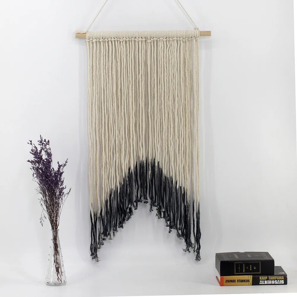 

Винтажный Плетеный макраме хлопковый настенный богемный гобелен ручной работы с кисточками в стиле бохо для гостиной спальни художественн...